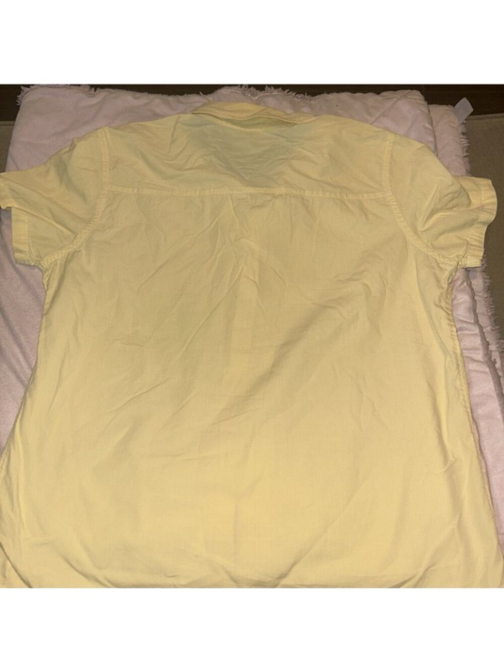 Tommy Hilfiger Womens sz 4 Yellow Cotton Stretch Preppy Button Shirt Short Sleev - Picture 8 of 12